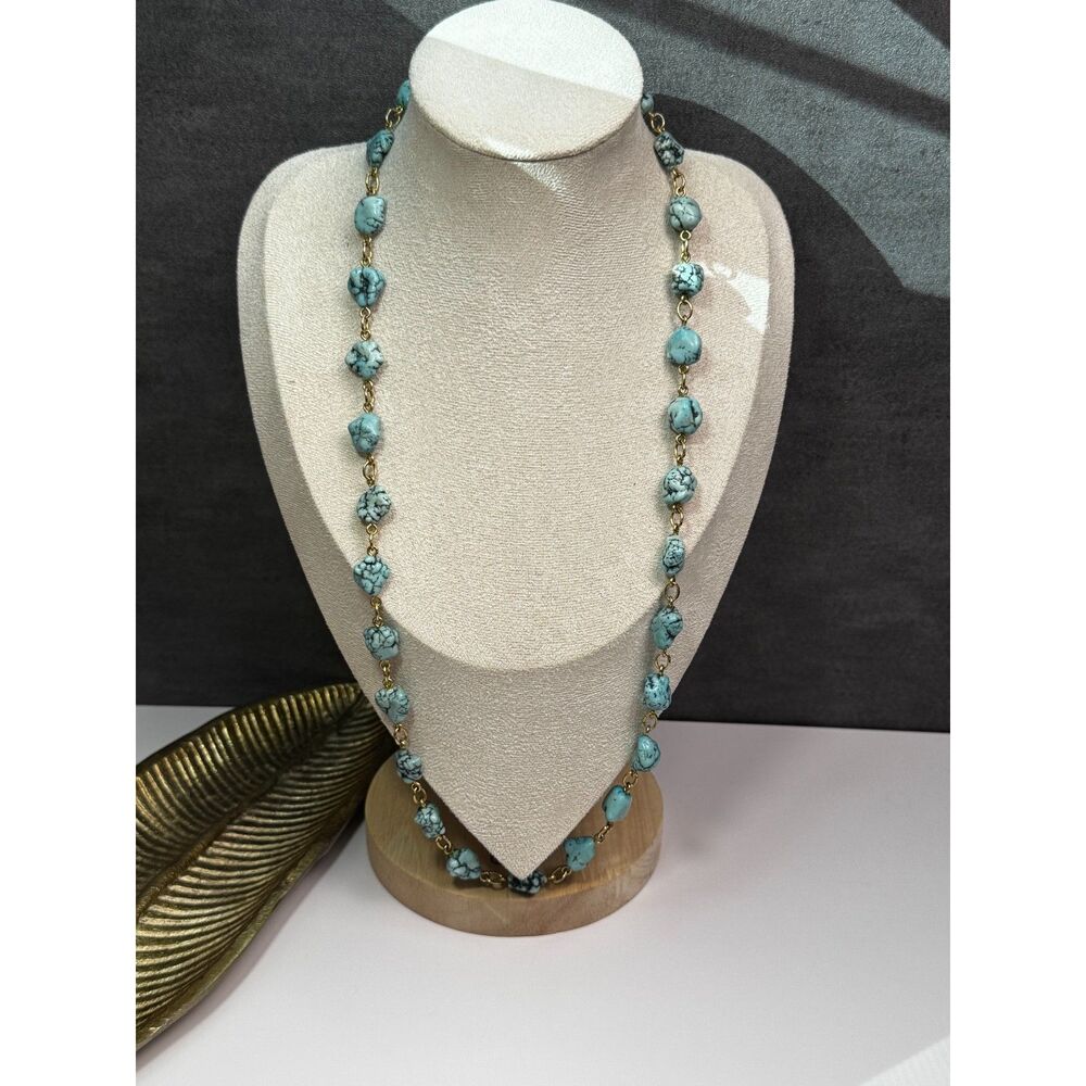 Blue Howlite Infinity Necklace